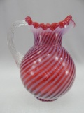 CRANBERRY SWIRL WATER PITCHER 10