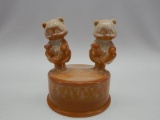 CHOCOLATE MINIATURE SITTING BEARS ON FONT FENTON FOR ROSSO