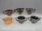 6 FENTON ORANGE TREE CARNIVAL CREAMER AND SPOONERS