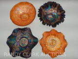 4 FENTON ACRON CARNIVAL BOWLS