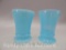 GROUP OF 2 MOSSER FOR FAGCA SKY BLUE MINI VASES