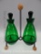 RUBEL EMERALD GREEN BLOWN CRUET SET CA. 1951 - 55