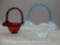 GROUP OF 2 FENTON BASKETS