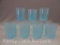 GROUP OF 7 BLUE OPAL SPIRAL OPTIC TUMBLERS
