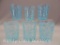 GROUP OF 6 BLUE OPAL DAISY & FERN TUMBLERS