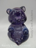 AMETHYST SLAG SITTING BEAR