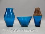 GROUP OF HORIZON COLLECTION NUT DISH, CREAMER, & PEPPER IN JAMESTOWN BLUE 1959 ONLY