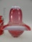 3 PC CRANBERRY OPAL DRAPE FAIRY LAMP