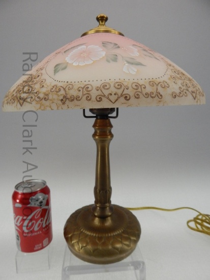 15" FENTON HP BURMESE LAMP