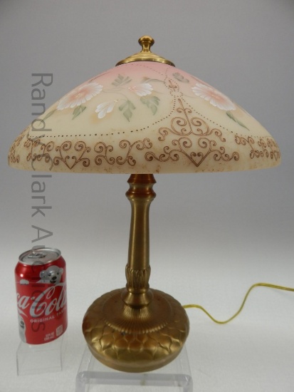 15" FENTON HP BURMESE LAMP