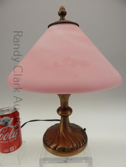 14" FENTON UNDEC ROSALENE TABLE LAMP
