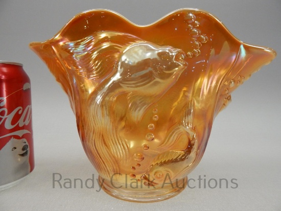 6.5" FENTON MARIGOLD ATLANTIS WHIMSEY FAN VASE