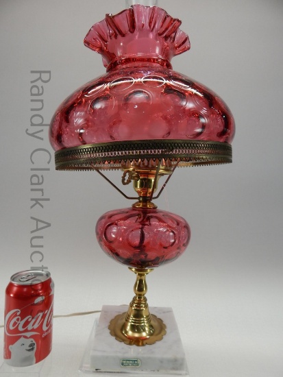 18.5" CRANBERRY DOT OPTIC STUDENT LAMP