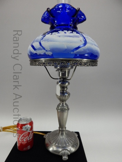 21.5" FENTON COBALT LAMP CANAAN VALLEY