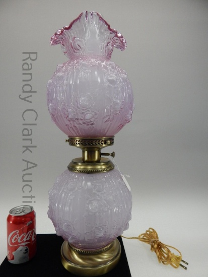 22" EMBOSSED ROSE GWTW LAMP -EMPRESS ROSE
