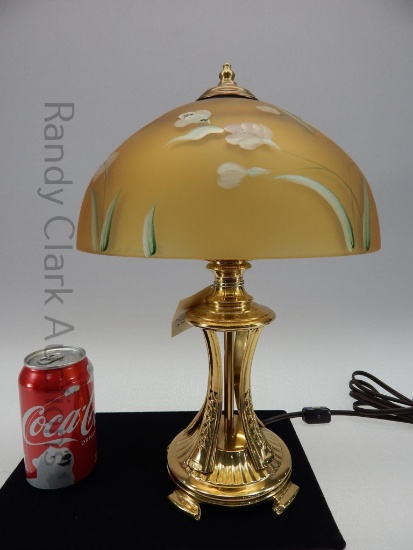 14" TABLE LAMP W/AUTUMN GOLD HP SHADE