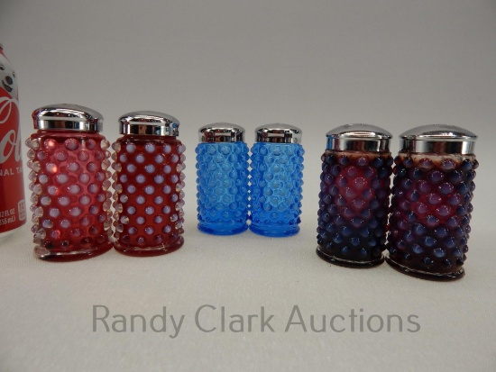 3" FENTON HOBAIL SALT AND PEPPER SET X3