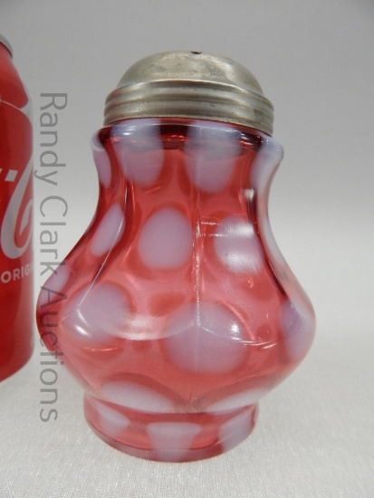4.5" CRANBERRY COINSPOT SUGAR SHAKER