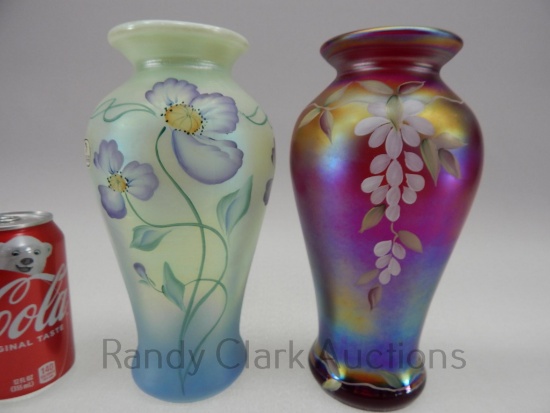 9.5" HP FENTON VASE X2