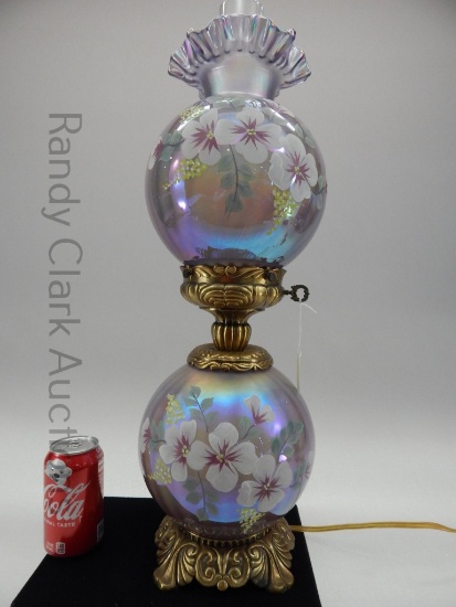 23" FENTON VIOLET IRID HP GWTW LAMP