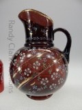 FENTON AMETHYST CANNONBALL PITCHER HP ENAMEL CA 1907