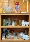 3 shelves of glass and Corelle