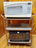 Older Cart And 2 Microwaves