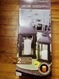 2 Lanterns With Battery Operated Candles
