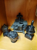 Cast Iron Stove And Carvings From Coal