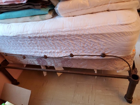 Iron Bed, Mattress, and Box Springs