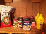 Contents of Pantry Shelf, Hams, more