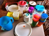 Mixed Plasticware Pitchers, Cups, Storage Containers