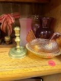 Hen on a nest and candle grouping
