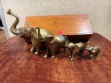 Brass Elephant shelf grouping