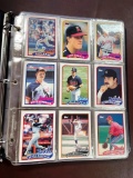 Baseball cards in binder