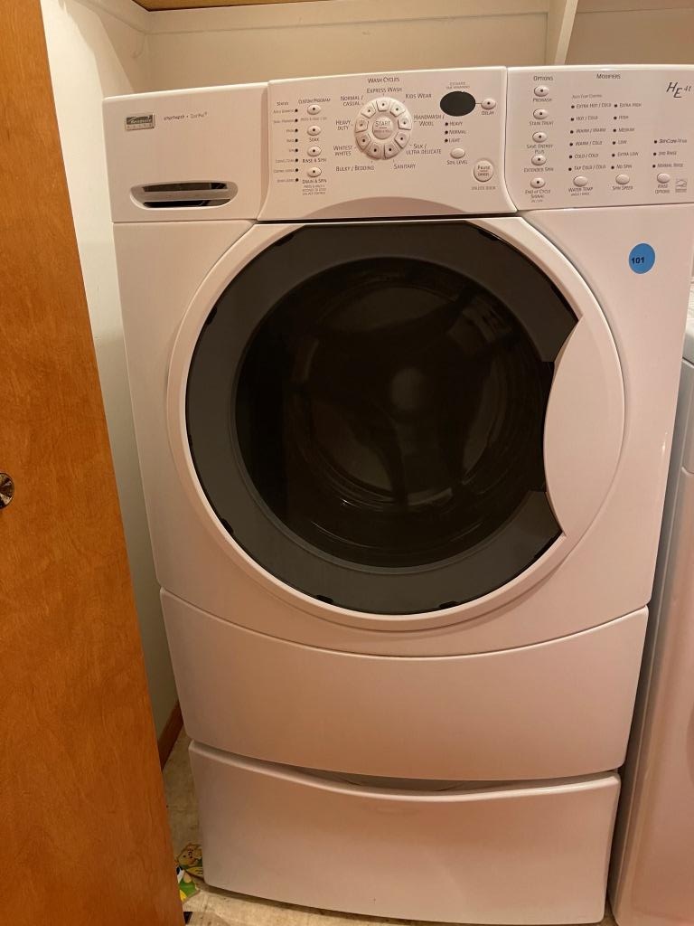 Kenmore Front-load Washer And Pedestal | Computers & Electronics Appliances  Washers & Dryers | Online Auctions | Proxibid