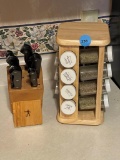 Knife Block And Spice Rack