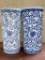 Pair of Decorated Tall Urns
