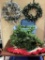 Wreaths, Tree Skirt, Lighted Greenery In A Tote