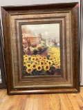 Large Framed Picture Of Sunflowers