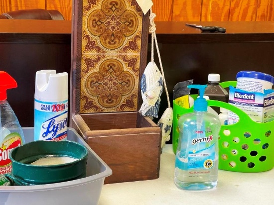 Bathroom shelf and supplies