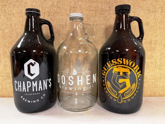 Three beer growlers
