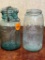 2 Blue Canning Jars