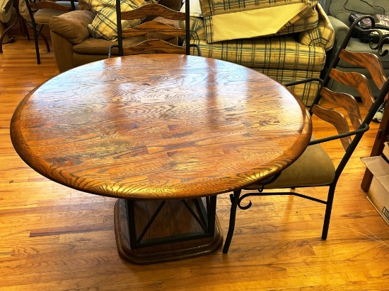 Wood And Iron Table And Chairs