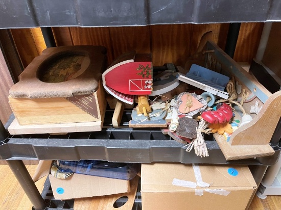 Wood Decorations on Shelf