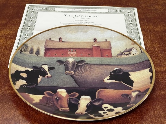 Franklin Mint Collectible Cow plate by Lowell Herero