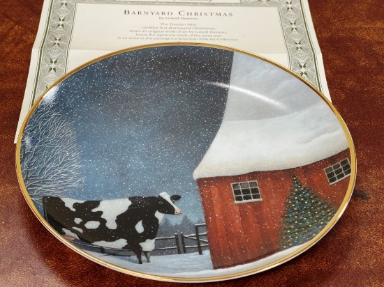 Franklin Mint Collectible Cow plate by Lowell Herero