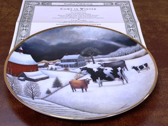 Franklin Mint Collectible Cow plate by Lowell Herero