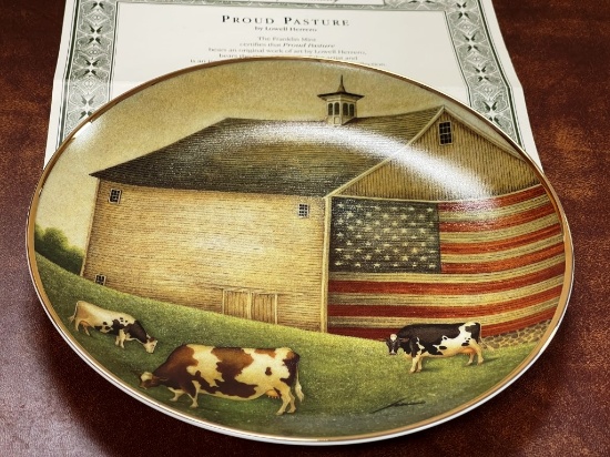 Franklin Mint Collectible Cow plate by Lowell Herero