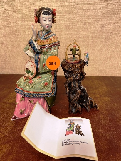 "Newly Wed" lady with birds figurines